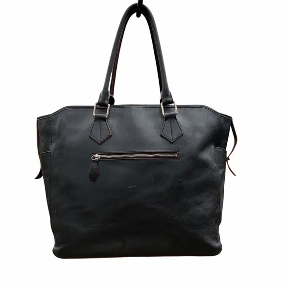 DOONEY & BOURKE Large Black Leather Computer Laptop Bag Shoulder Tote - Picture 4 of 17